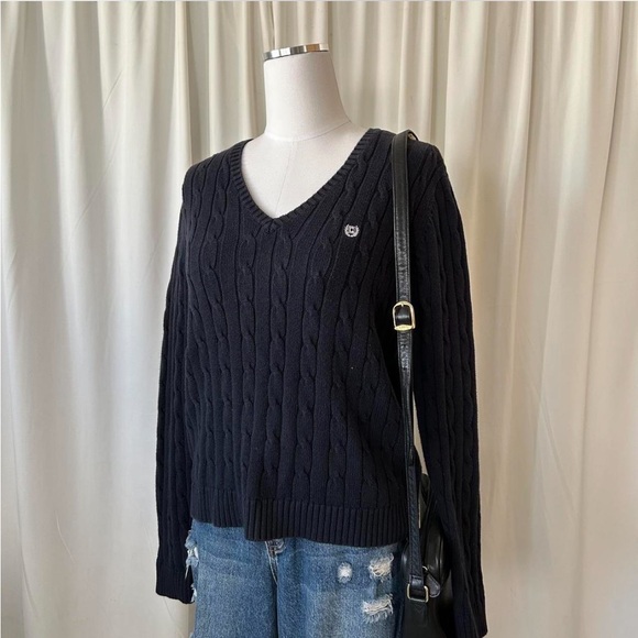 Chaps 100% Cotton cable knit V-neck sweater size Large. - Picture 5 of 8